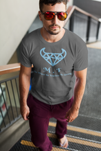 Load image into Gallery viewer, T-SHIRT - MEN`S  2000 - Light Blue Logo - M.F DiamondBull