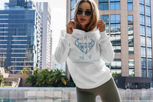 Load image into Gallery viewer, Hooded - LADIES  1850 - Light Blue Logo - M.F DiamondBull