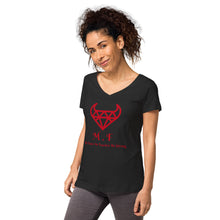 Load image into Gallery viewer, Women’s fitted v-neck t-shirt