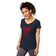 Load image into Gallery viewer, Women’s fitted v-neck t-shirt